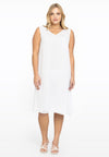 Dress double V-neck VOILE - white 