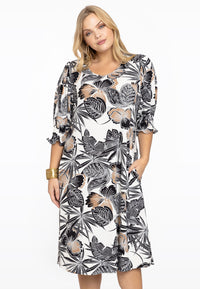 Dress smocked cuff JARDIN - white - #1