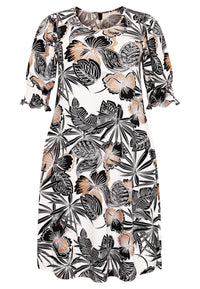 Dress smocked cuff JARDIN - white - #4