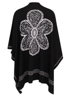 Poncho FLOWER - black  - #4