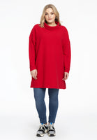 Pullover high neck RIB - red  - #2