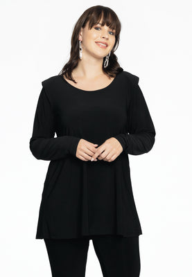 Tunic flare with shoulder pads DOLCE - black  - #1