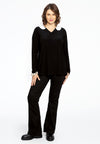 Shirt with pearl collar DOLCE - black 