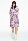 Dress grandad collar PAULINA - purple 