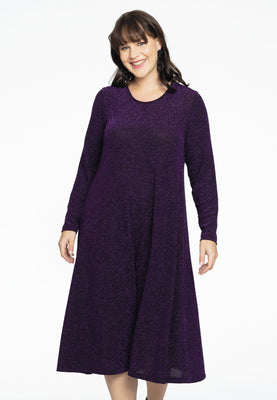 Dress zipped back LUREX - purple  - #1