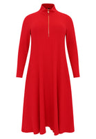 Pullover-dress zipped collar RIB - red  - #2