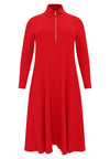 Pullover-dress zipped collar RIB - red