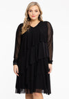 Dress with frills - black