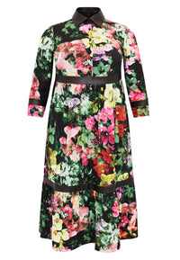 Dress ruffled ORCHIDEE - black - #3