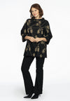 Tuniek met opstaande kraag LUREX FLOWER - black