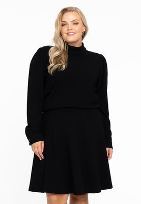 Shirt puff sleeve DIAGONAL - black  - #1