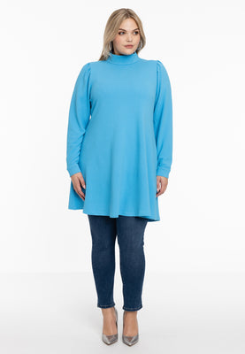 Tunic wide bottom puff sleeve DIAGONAL - light blue - #2