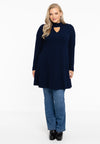 Tunic wide bottom collar DIAGONAL - blue