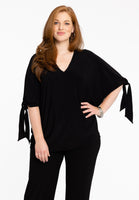 Blouse V-neck bows DOLCE - black - #1