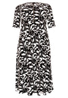 Dress front zipper LEAVES - black - #4