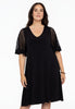 Dress V-neck LACE - black 