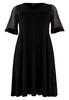 Dress V-neck LACE - black  - #4