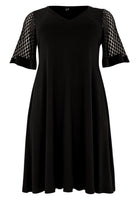 Dress V-neck LACE - black  - #4