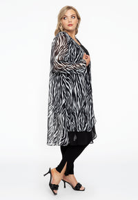 Cardigan long double front ZEBRA - black - #5