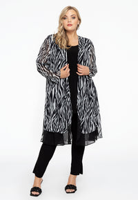 Cardigan long double front ZEBRA - black - #2