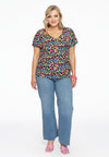 Shirt double V-neck BUTTERFLY - black