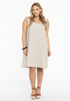 Dress A-line LINEN - light brown