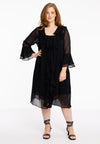 Cardi-blouse frilled VOILE - black