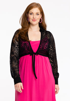 Shrug collar lace - black  - #1