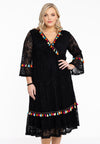 Dress pompom lace - black