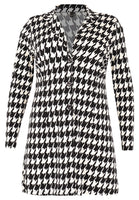 Blazer Long PIED DE POULE - black  - #3