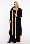 Cardigan Long Contrast Lines DOLCE - black