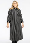 Blouse Dress Croco Collar STRIPES - black