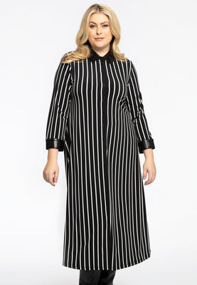 Blouse Dress Croco Collar STRIPES - black  - #1