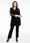 Tunic Wide Bottom Contrast Lines DOLCE - black