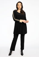 Tunic Wide Bottom Contrast Lines DOLCE - black  - #2