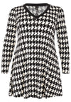 Tunic V-neck PIED DE POULE - black - #4