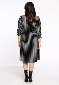 Dress Puff Sleeve STRIPES - black - #3