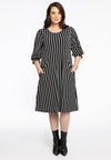 Dress Puff Sleeve STRIPES - black - #2