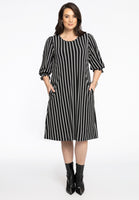 Dress Puff Sleeve STRIPES - black  - #2