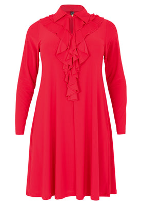 Dress A-line Double Volant DOLCE - red  - #4