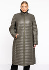 Puff Coat Horizontal Lines - green 