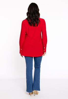 Blouse flare puff sleeve DOLCE - red  - #3