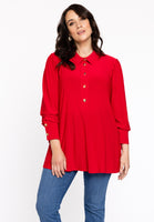 Blouse flare puff sleeve DOLCE - red  - #1