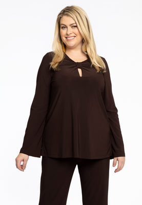 Tunic V-neck opening DOLCE - brown - #1