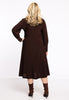 Dress long frilled bottom DOLCE - brown - #3