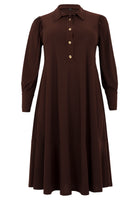 Dress long frilled bottom DOLCE - brown - #4