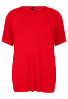 Tunic straight PLISSE - red  - #4