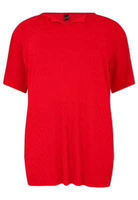 Tunic straight PLISSE - red  - #4