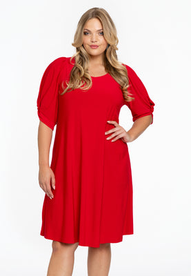 Dress puff sleeve DOLCE - red  - #1