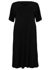 Dress V-neck PLISSE - black 